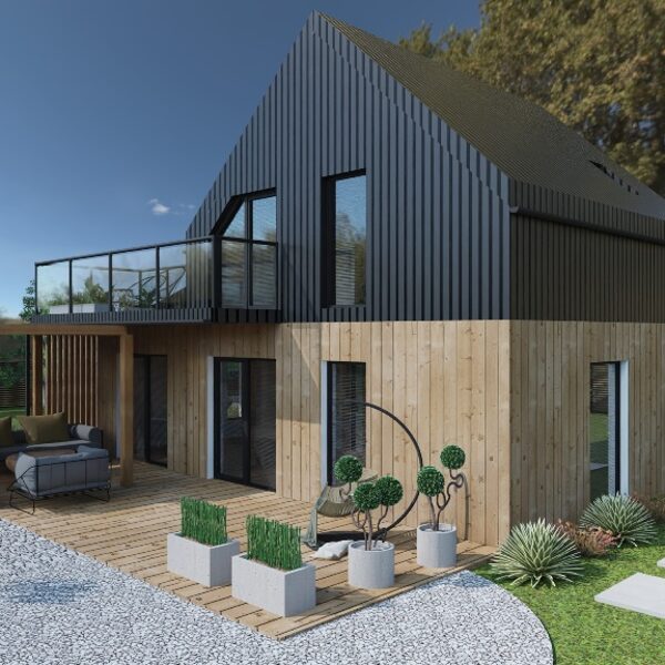 DOM CAŁOROCZNY BARI 5  konstrukcja szkieletowa 76,25m2 PZ